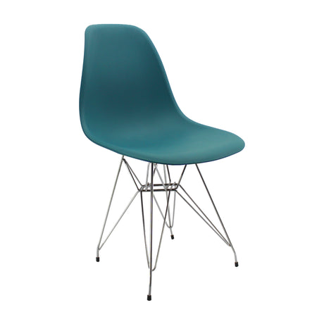 Silla de Comedor DKR Moderna Azul Petróleo 62x44 cm Polipropileno Diseño Moderno - SILLAS Y BUTACOS | Bylmo