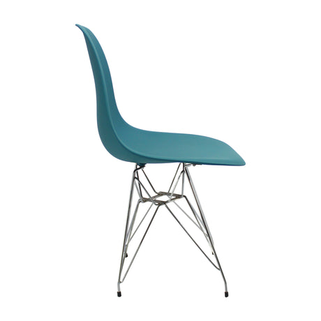 Silla de Comedor DKR Moderna Azul Petróleo 62x44 cm Polipropileno Diseño Moderno - SILLAS Y BUTACOS | Bylmo
