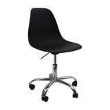 Silla de Comedor DKR Eames Ruedas Negra Polipropileno 45x90cm Moderna - Sillas y Butacos | Bylmo