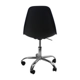 Silla de Comedor DKR Eames Ruedas Negra Polipropileno 45x90cm Moderna - Sillas y Butacos | Bylmo