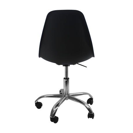 Silla de Comedor DKR Eames Ruedas Negra Polipropileno 45x90cm Moderna - Sillas y Butacos | Bylmo