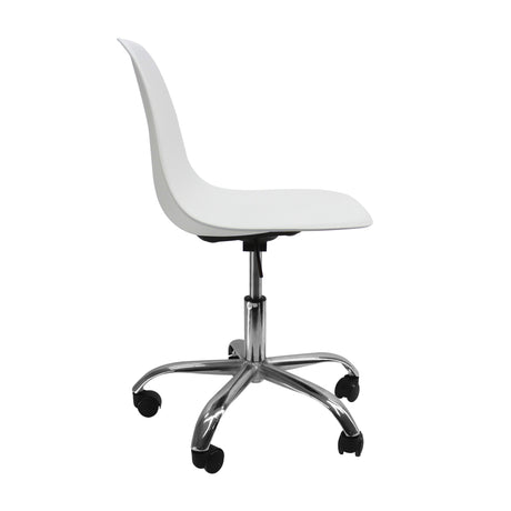 Silla de Comedor DKR Eames Ruedas Blanco 45x90cm Moderna - Sillas y Butacos | Bylmo