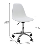 Silla de Comedor DKR Eames Ruedas Blanco 45x90cm Moderna - Sillas y Butacos | Bylmo