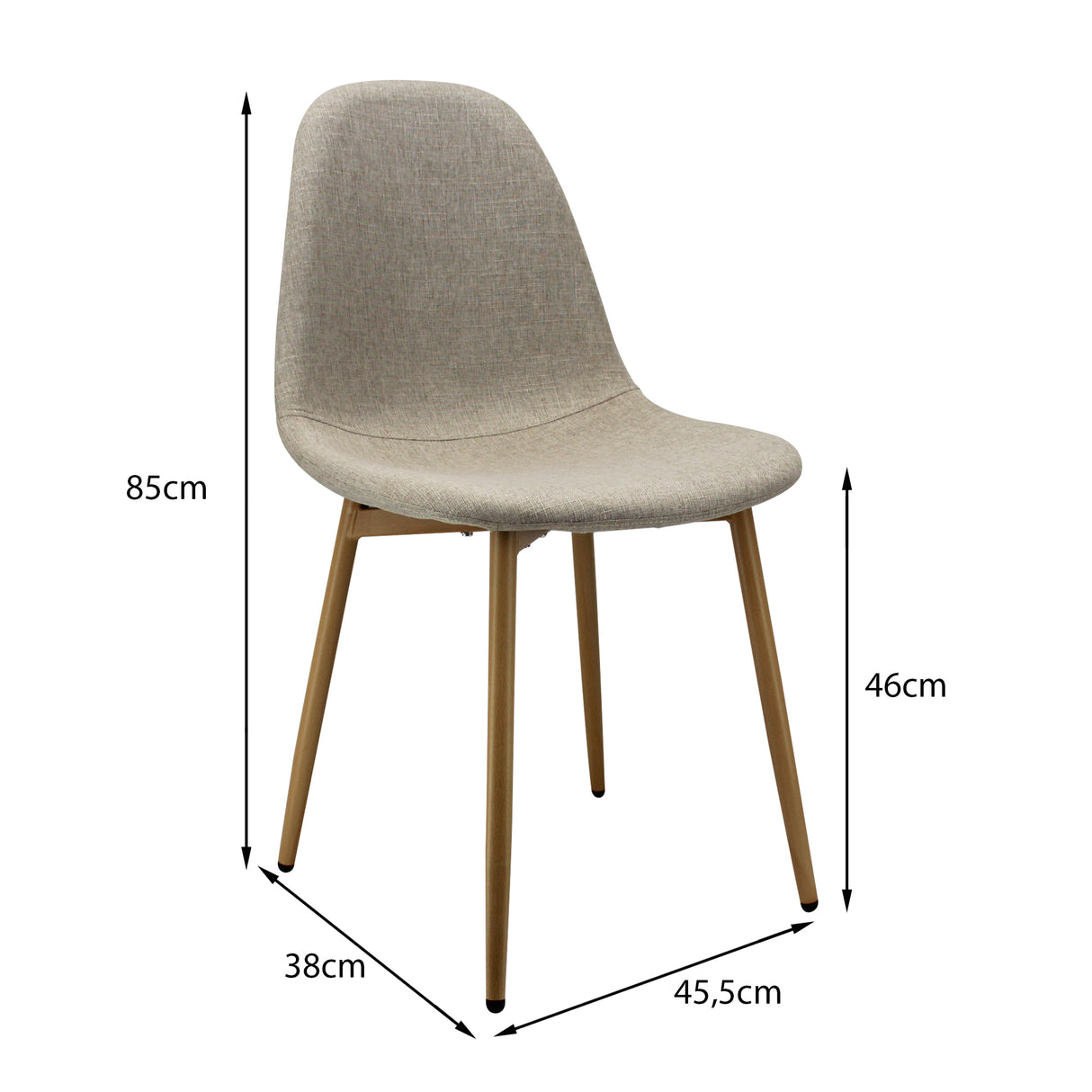 Silla de Comedor BM Lino Beige Moderna 45x85.5cm - Sillas y Butacos | Bylmo