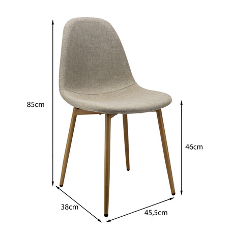 Silla de Comedor BM Lino Beige Moderna 45x85.5cm - Sillas y Butacos | Bylmo