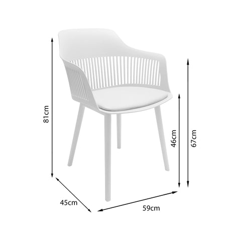 Silla de Comedor Mena Blanco 57x80cm Moderna y Resistente - Sillas y Butacos | Bylmo