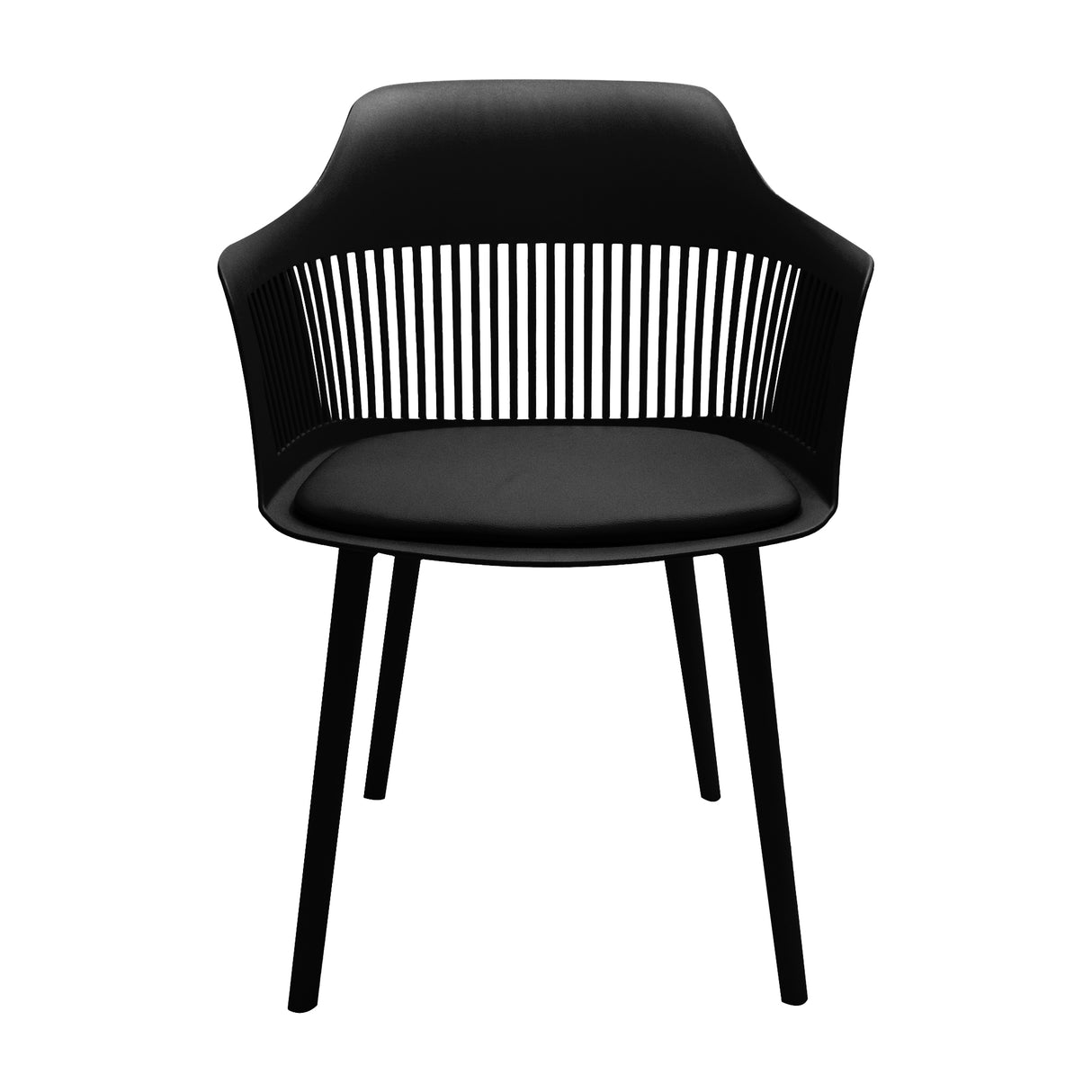 Silla de Comedor Mena Negra 57x80cm Diseño Moderno en Polipropileno con Brazos - Sillas y Butacos | Bylmo