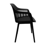 Silla de Comedor Mena Negra 57x80cm Diseño Moderno en Polipropileno con Brazos - Sillas y Butacos | Bylmo