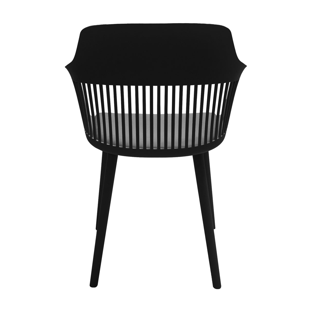 Silla de Comedor Mena Negra 57x80cm Diseño Moderno en Polipropileno con Brazos - Sillas y Butacos | Bylmo