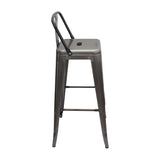 Silla Bar Titan Tolix Rústica 41.5x78 cm Metal Con Espaldar - Sillas y Butacos | Bylmo