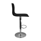 Silla Bar Wave Negra con Eco Cuero y Asiento Ajustable de Altura - Sillas y Butacos | Bylmo