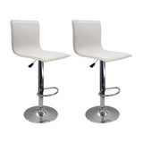 Set x 2 Sillas de Bar Wave Blanco Cuero Ecológico Altura Ajustable - Sillas y Butacos | Bylmo