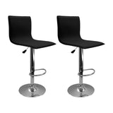 Set x 2 Sillas de Bar Wave Negro Eco Cuero Altura Ajustable - Sillas y Butacos | Bylmo