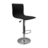 Set x 2 Sillas de Bar Wave Negro Eco Cuero Altura Ajustable - Sillas y Butacos | Bylmo