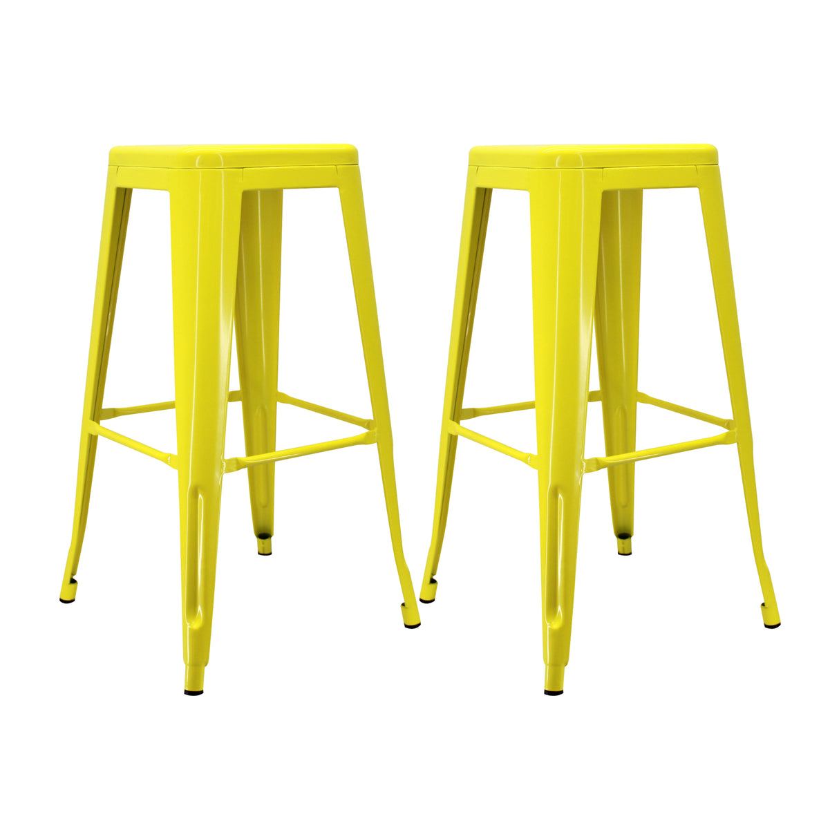 Set x 2 Sillas de Bar Titan Tolix Amarillo 41.5x78cm Sin Espaldar - Sillas y Butacos | Bylmo