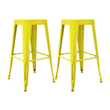 Set x 2 Sillas de Bar Titan Tolix Amarillo 41.5x78cm Sin Espaldar - Sillas y Butacos | Bylmo