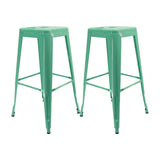 Set x 2 Sillas de Bar Titan Tolix Verde Menta Clásico 41.5x78cm Sin Espaldar - Sillas y Butacos | Bylmo