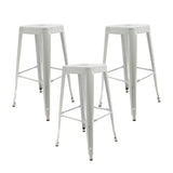 Set x 3 Sillas de Bar Titan Tolix Blanco 41.5x78cm Sin Espaldar - Sillas y Butacos | Bylmo