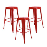 Set x 3 Sillas de Bar Titan Tolix Rojo Moderno 41.5x78cm Sin Espaldar - Sillas y Butacos | Bylmo