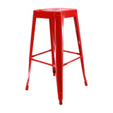 Set x 3 Sillas de Bar Titan Tolix Rojo Moderno 41.5x78cm Sin Espaldar - Sillas y Butacos | Bylmo