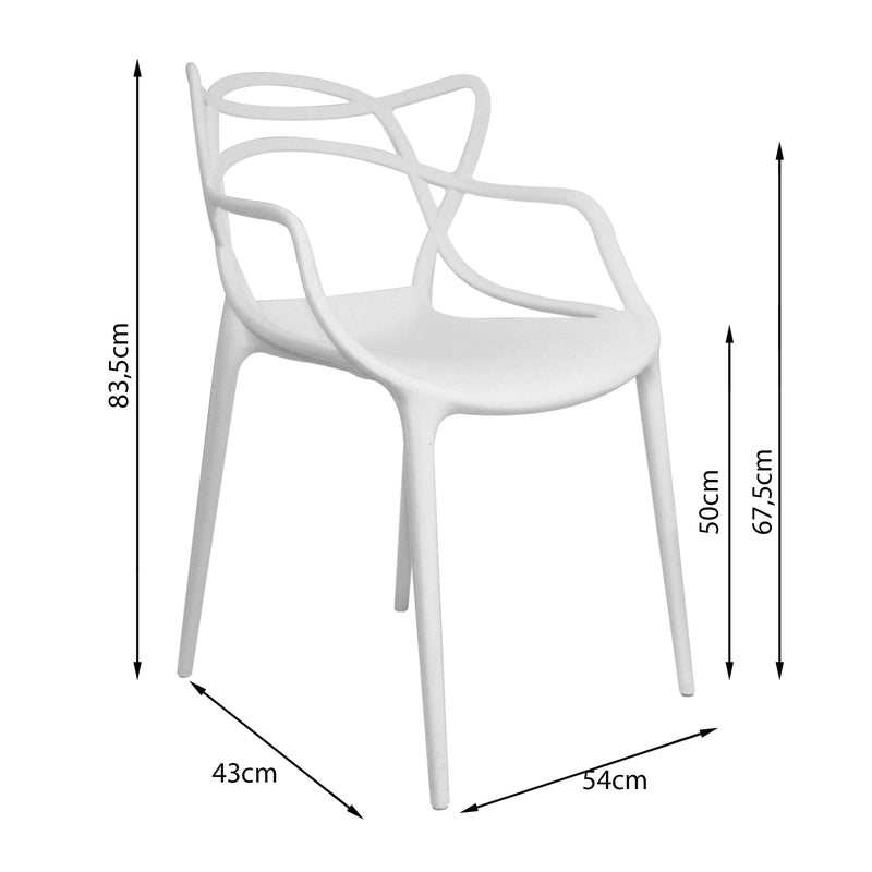 Silla Para Exteriores Solna 54 Cm Blanco Europeo Con Apoya Brazos