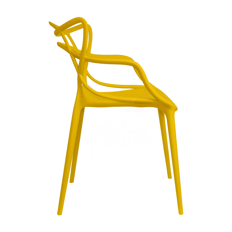 Silla Para Exteriores Solna 54 Cm Amarillo Europeo Con Apoya Brazos