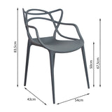 Kit x 2 Sillas para Exteriores Solna 54 cm Gris Europeo con Apoya Brazos - Sillas de Exterior | Bylmo