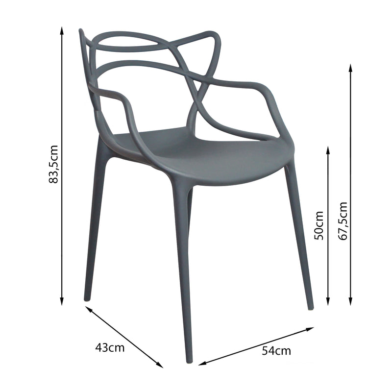 Kit X 2 Sillas Para Exteriores Solna 54 Cm Gris Europeo Con Apoya Brazos