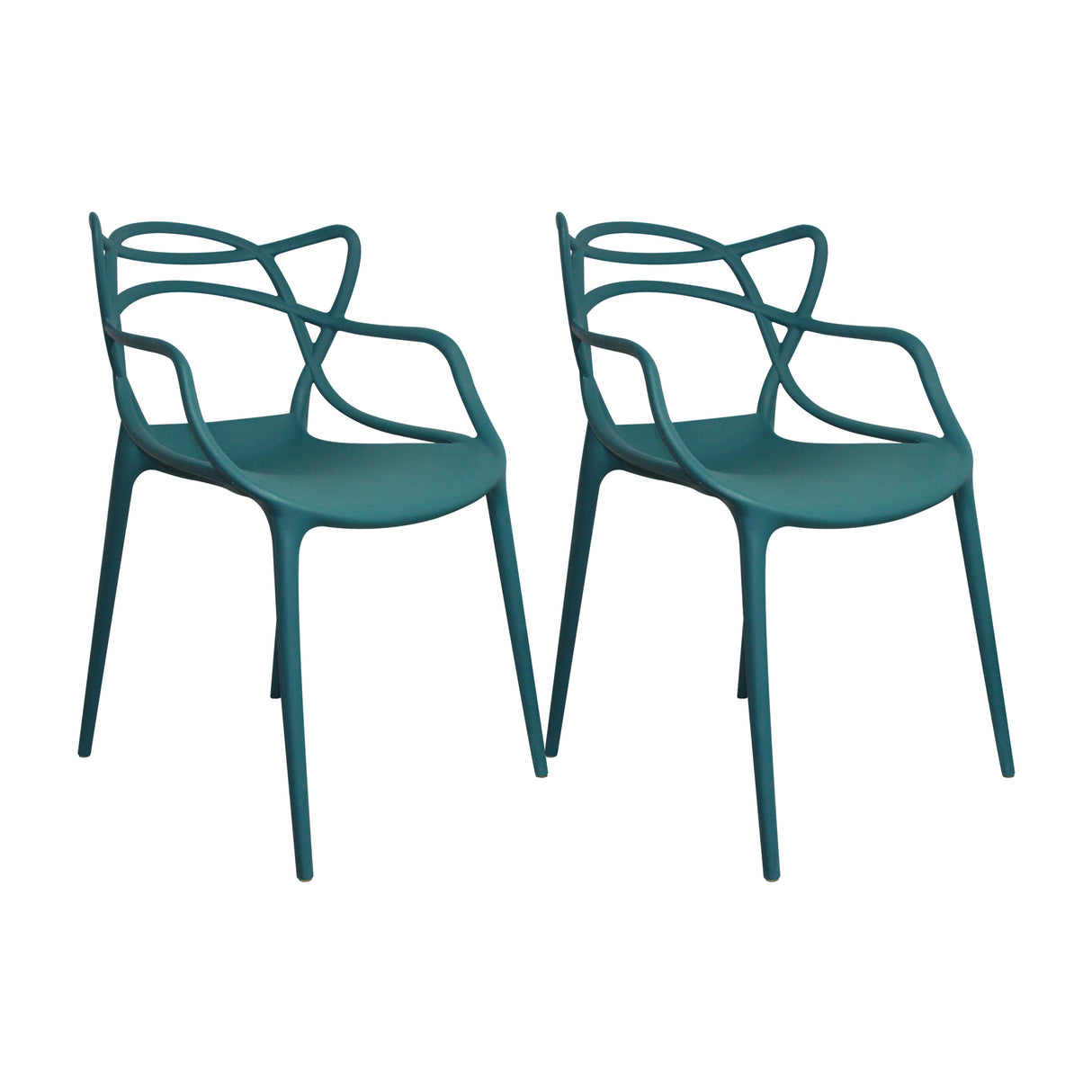 Kit x 2 Sillas para Exteriores Solna 54 cm Azul Petróleo Europeo con Apoya Brazos - Sillas de Exterior | Bylmo