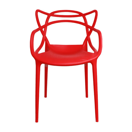 Kit x 4 Sillas para Exteriores Solna 54 cm Rojo Europeo con Apoya Brazos - Sillas de Exterior | Bylmo