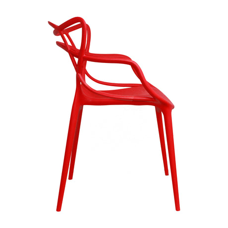 Kit x 4 Sillas para Exteriores Solna 54 cm Rojo Europeo con Apoya Brazos - Sillas de Exterior | Bylmo