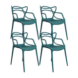 Kit x 4 Sillas para Exteriores Solna 54 cm Azul Petróleo Europeo con Apoya Brazos - Sillas de Exterior | Bylmo