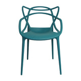 Kit x 4 Sillas para Exteriores Solna 54 cm Azul Petróleo Europeo con Apoya Brazos - Sillas de Exterior | Bylmo