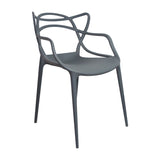 Kit x 4 Sillas para Exteriores Solna 54 cm Gris Europeo con Apoya Brazos - Sillas de Exterior | Bylmo