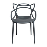 Kit x 4 Sillas para Exteriores Solna 54 cm Gris Europeo con Apoya Brazos - Sillas de Exterior | Bylmo