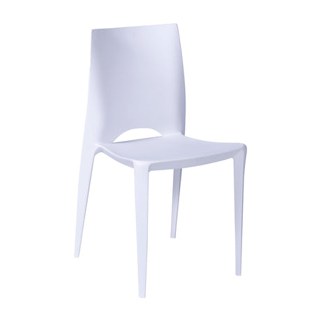 Silla para Exteriores Zoé 42 cm Blanco Polipropileno sin Apoya Brazos. - Sillas de Exterior | Bylmo