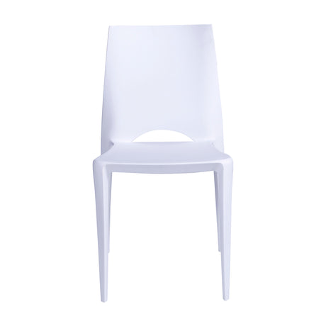 Silla para Exteriores Zoé 42 cm Blanco Polipropileno sin Apoya Brazos. - Sillas de Exterior | Bylmo