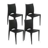 Kit x 4 Sillas para Exteriores Zoé 42 cm Negro Polipropileno sin Apoya Brazos - Sillas de Exterior | Bylmo
