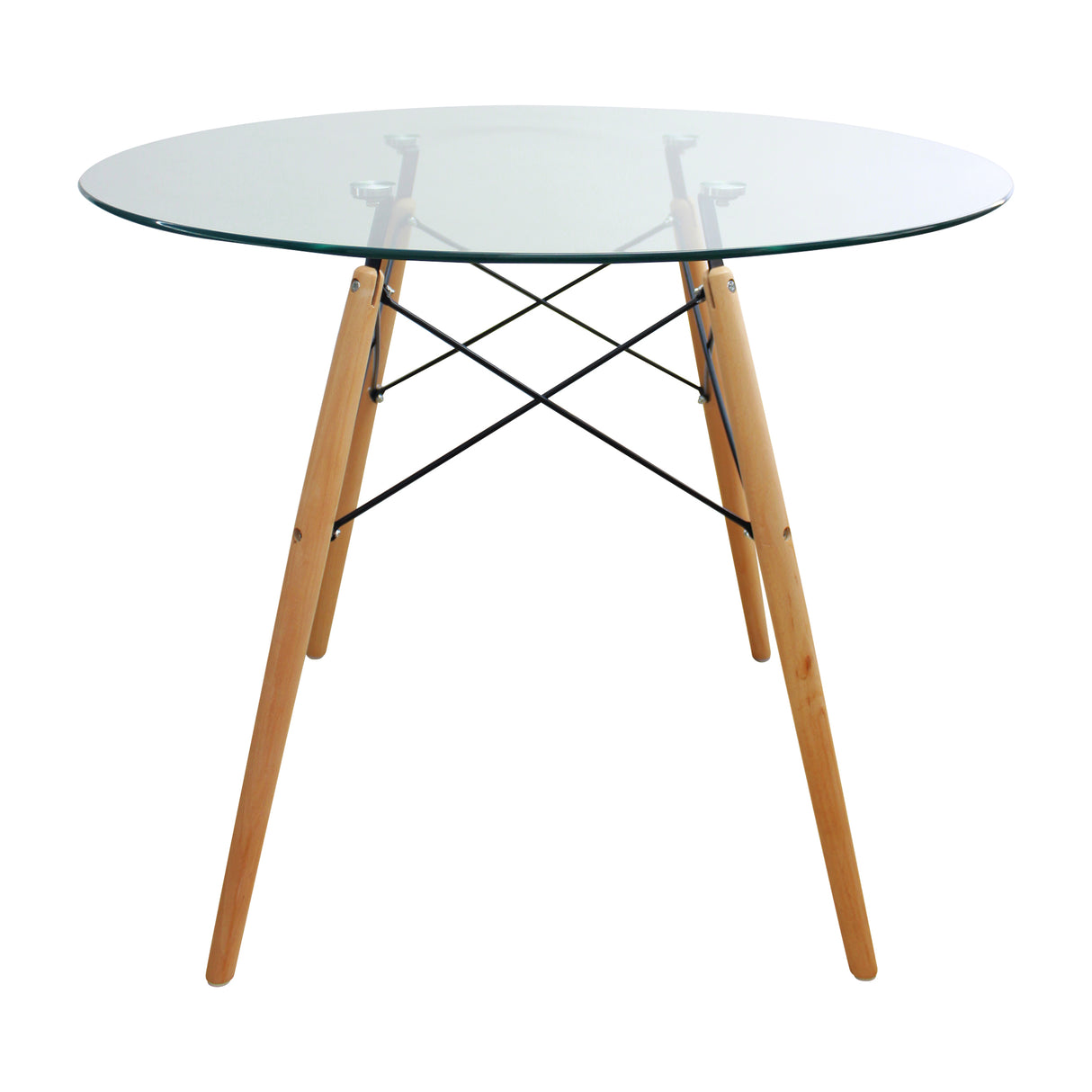 Comedor DKR Eames Vidrio 90x90 cm Transparente 4 Puestos - Comedores | Bylmo