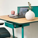 Escritorio Gemma Compacto Verde Pastel 120x73cm Estructura Metálica - Escritorios | Bylmo