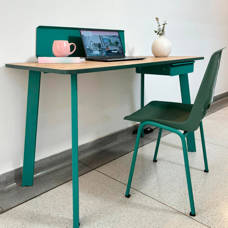 Escritorio Gemma Compacto Verde Pastel 120x73cm Estructura Metálica - Escritorios | Bylmo