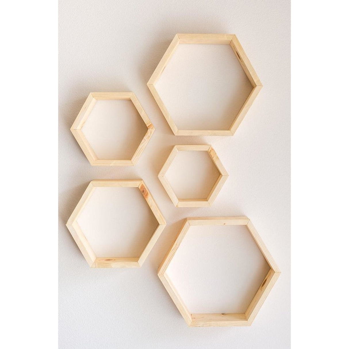 Set de 5 Repisas Hexpisas Mod. Moderno 35x35x7cm Café - Repisas y Percheros | Bylmo