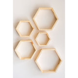 Set de 5 Repisas Hexpisas Mod. Moderno 35x35x7cm Café - Repisas y Percheros | Bylmo