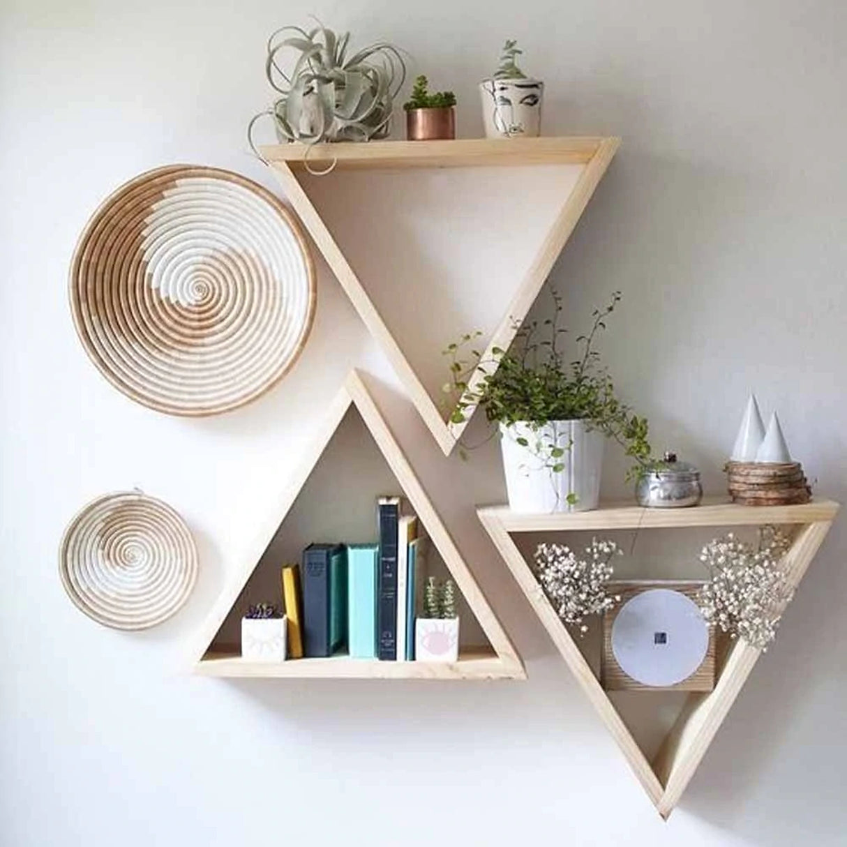 Set de 3 Repisas Trino Modernas de Madera Pino 30x30 cm - Repisas y Percheros | Bylmo