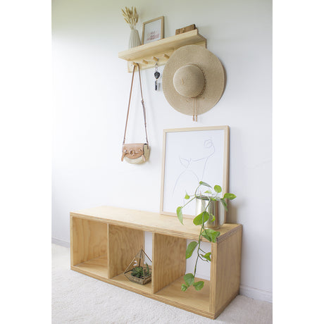 Repisa Lucid Moderna de Madera Pino 70x40 cm con Fijación Invisible - Repisas y Percheros | Bylmo