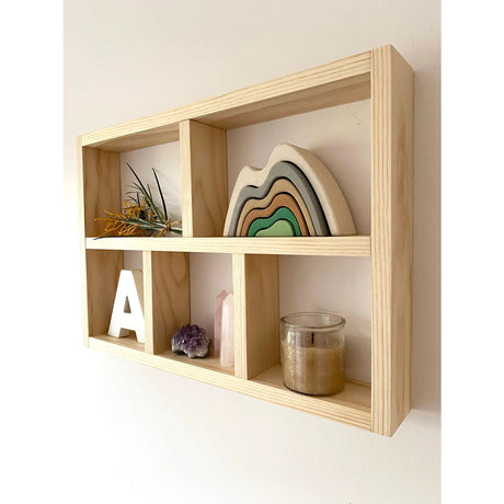 Repisa Dispo Five 5 puestos Madera Pino 47x34cm Café Moderno - Repisas y Percheros | Bylmo