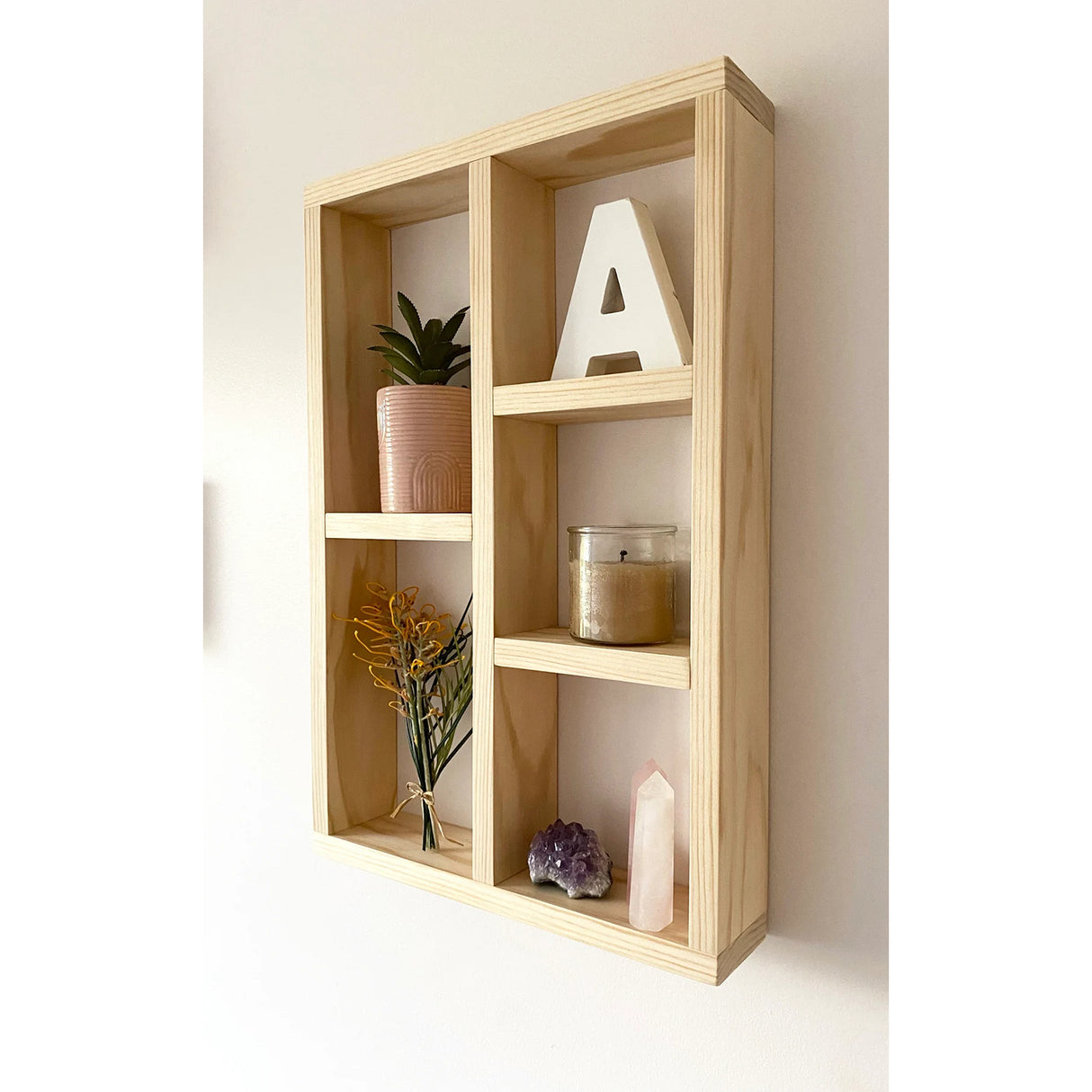 Repisa Dispo Five 5 puestos Madera Pino 47x34cm Café Moderno - Repisas y Percheros | Bylmo