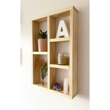 Repisa Dispo Five 5 puestos Madera Pino 47x34cm Café Moderno - Repisas y Percheros | Bylmo