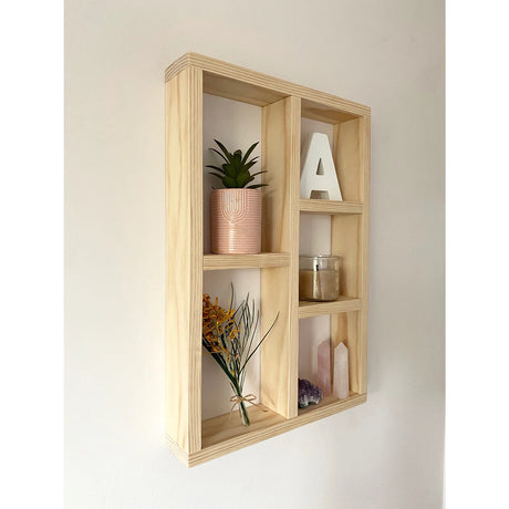 Repisa Dispo Five 5 puestos Madera Pino 47x34cm Café Moderno - Repisas y Percheros | Bylmo