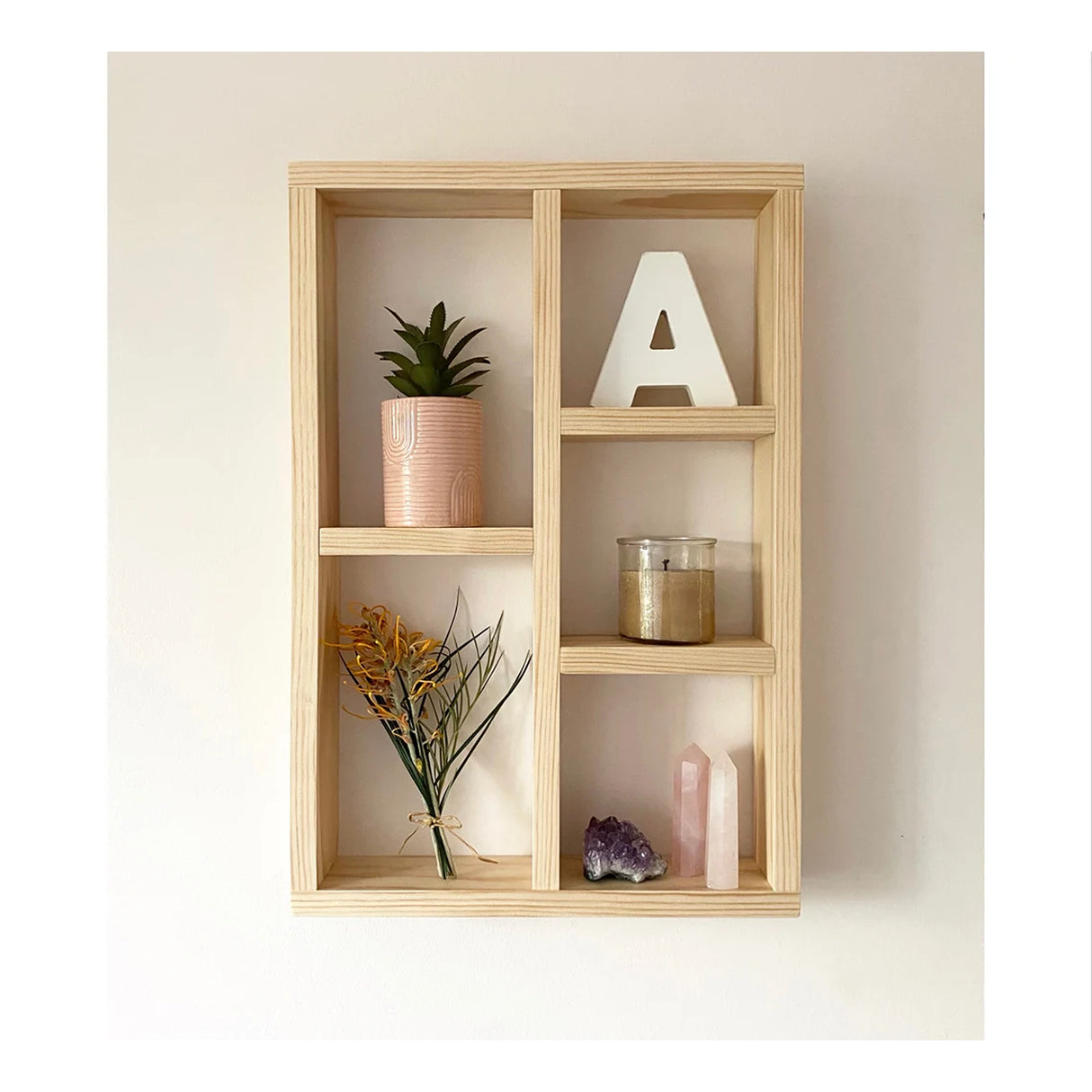 Repisa Dispo Five 5 puestos Madera Pino 47x34cm Café Moderno - Repisas y Percheros | Bylmo